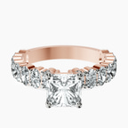 10kt Rose Gold Lillian Side Oval Lab Diamond Eternity Ring front image