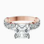18kt Rose Gold Lillian Side Oval Lab Diamond Eternity Ring front image