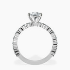 1.35 ct. pear Lillian Side Oval Ring in 18kt white gold side right image one