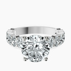 18kt White Gold Lillian Side Oval Lab Diamond Eternity Ring front image
