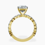 2.91 ct. asscher Lillian Side Oval Ring in 18kt yellow gold side right image one
