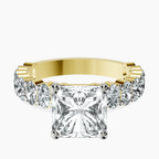 18kt Yellow Gold Lillian Side Oval Lab Diamond Eternity Ring front image