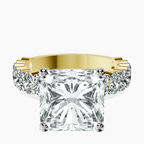 18kt Yellow Gold Lillian Side Oval Lab Diamond Eternity Ring front image