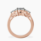 14kt Rose Gold Leona Three stone Side Pear Lab Diamond Ring side right image one
