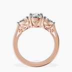 3.72 ct. pear Leona Side Pear Ring in 10kt rose gold side right image one