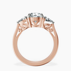 3.29 ct. round Leona Side Pear Ring in 14Ct rose gold side right image one