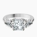 Platinum Leona Three stone Side Pear Lab Diamond Ring front image