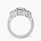 Platinum Leona Three stone Side Pear Lab Diamond Ring side right image one