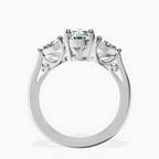 Platinum Leona Three stone Side Pear Lab Diamond Ring side right image one