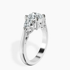 3.29 ct. round Leona Side Pear Ring in 14kt white gold standing product image one