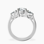 3.29 ct. round Leona Side Pear Ring in 14kt white gold side right image one