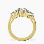 9ct Yellow Gold Leona Three stone Side Pear Lab Diamond Ring side right image one
