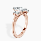 2.92 ct. marquise Denise Side Emerald Ring in 18kt rose gold standing product image one
