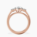 2.92 ct. marquise Denise Side Emerald Ring in 18kt rose gold side right image one