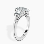 2.06 ct. oval Denise Side Emerald Ring in 18kt white gold standing product image one
