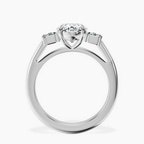 2.06 ct. oval Denise Side Emerald Ring in 18kt white gold side right image one