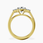 9ct Yellow Gold Denise Three stone Side Emerald Lab Diamond Ring side right image one