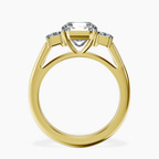 2.65 ct. radiant Denise Side Emerald Ring in 14kt yellow gold side right image one