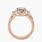9ct Rose Gold Dionne Three Stone Side Oval Lab Diamond Ring side right image one