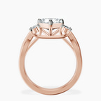 9ct Rose Gold Dionne Three Stone Side Oval Lab Diamond Ring side right image one