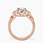 2.82 ct. round Dionne Side Oval Ring in 10kt rose gold side right image one