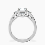 14ct White Gold Dionne Three Stone Side Oval Lab Diamond Ring side right image one