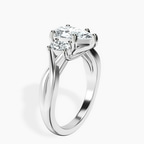 Platinum Dionne Three Stone Side Oval Lab Diamond Ring standing product image one