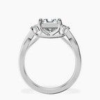 14ct White Gold Dionne Three Stone Side Oval Lab Diamond Ring side right image one