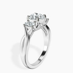 2.82 ct. round Dionne Side Oval Ring in 18kt white gold standing product image one