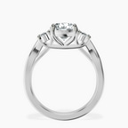 2.82 ct. round Dionne Side Oval Ring in 18kt white gold side right image one