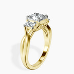9ct Yellow Gold Dionne Three Stone Side Oval Lab Diamond Ring standing product image one