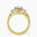 9ct Yellow Gold Dionne Three Stone Side Oval Lab Diamond Ring side right image one