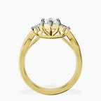 9ct Yellow Gold Dionne Three Stone Side Oval Lab Diamond Ring side right image one
