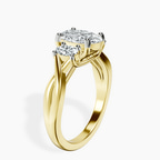 9ct Yellow Gold Dionne Three Stone Side Oval Lab Diamond Ring standing product image one