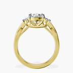 9ct Yellow Gold Dionne Three Stone Side Oval Lab Diamond Ring side right image one
