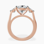 14kt Rose Gold Kinsley Three Stone Side Cushion Lab Diamond Ring side right image one