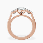 9ct Rose Gold Kinsley Three Stone Side Cushion Lab Diamond Ring side right image one