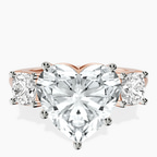 14kt Rose Gold Kinsley Three Stone Side Cushion Lab Diamond Ring front image