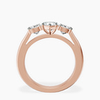 14kt Rose Gold Kinsley Three Stone Side Cushion Lab Diamond Ring side right image one
