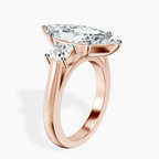 10kt Rose Gold Kinsley Three Stone Side Cushion Lab Diamond Ring standing product image one