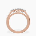 14kt Rose Gold Kinsley Three Stone Side Cushion Lab Diamond Ring side right image one