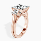 14kt Rose Gold Kinsley Three Stone Side Cushion Lab Diamond Ring standing product image one