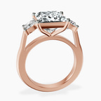 14kt Rose Gold Kinsley Three Stone Side Cushion Lab Diamond Ring side right image one