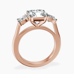14kt Rose Gold Kinsley Three Stone Side Cushion Lab Diamond Ring side right image one