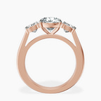 18ct Rose Gold Kinsley Three Stone Side Cushion Lab Diamond Ring side right image one