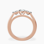 10kt Rose Gold Kinsley Three Stone Side Cushion Lab Diamond Ring side right image one