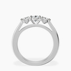 Platinum Kinsley Three Stone Side Cushion Lab Diamond Ring side right image one
