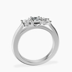 14kt White Gold Kinsley Three Stone Side Cushion Lab Diamond Ring side right image one