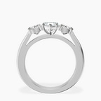 Platinum Kinsley Three Stone Side Cushion Lab Diamond Ring side right image one