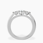Platinum Kinsley Three Stone Side Cushion Lab Diamond Ring side right image one